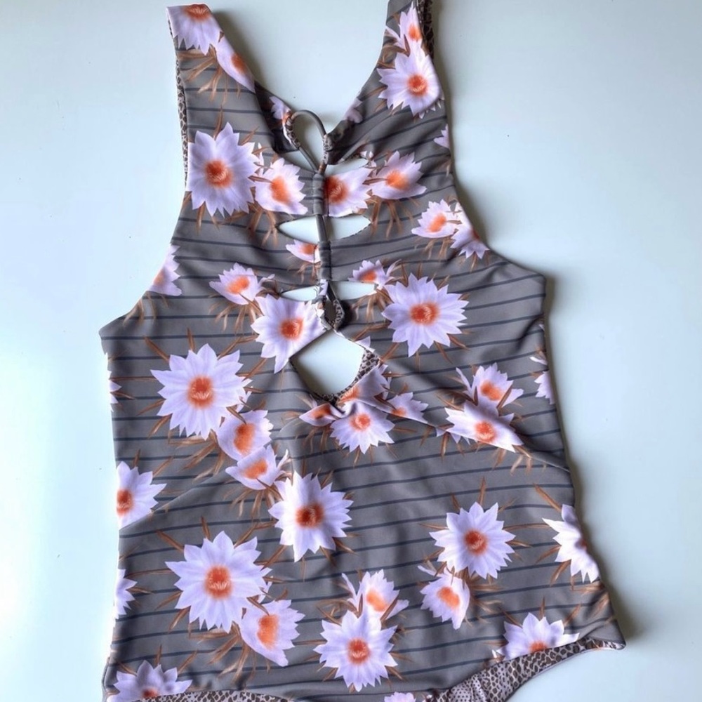 Acacia Swimwear Pink and Orange One Piece Floral Swimsuit